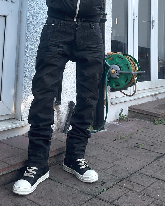 "Clawmark" Wax-coated Slim Denim