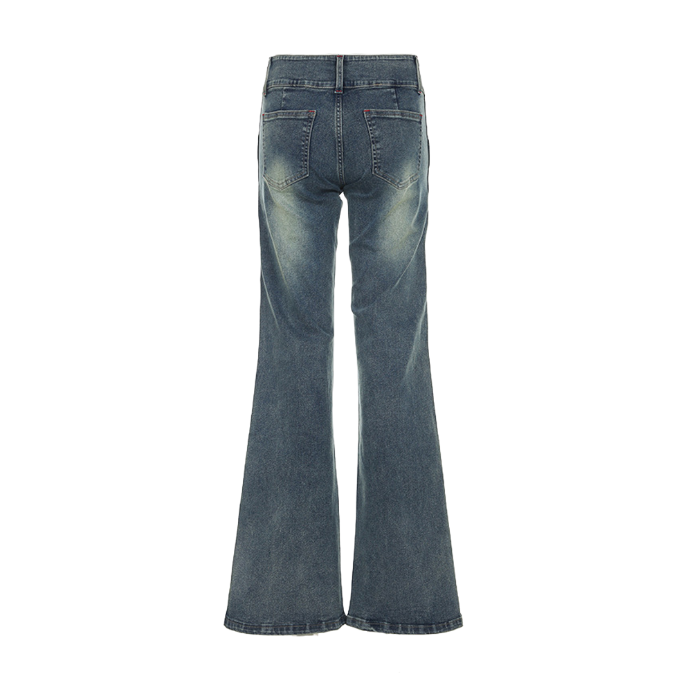 Duo-button Flared Jeans