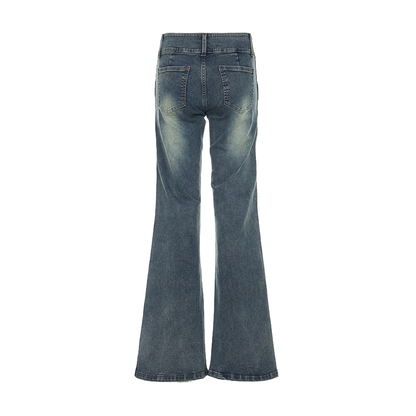 Duo-button Flared Jeans