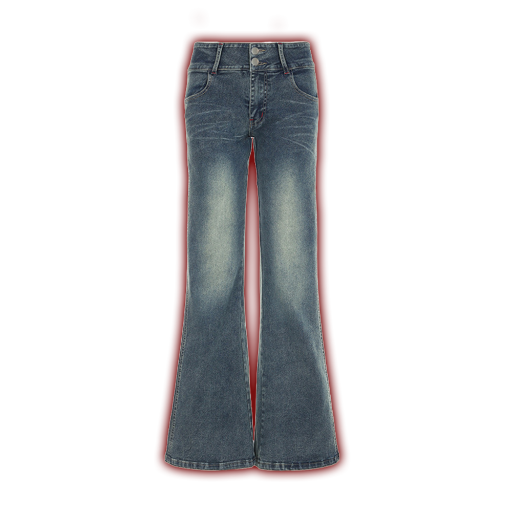 Duo-button Flared Jeans