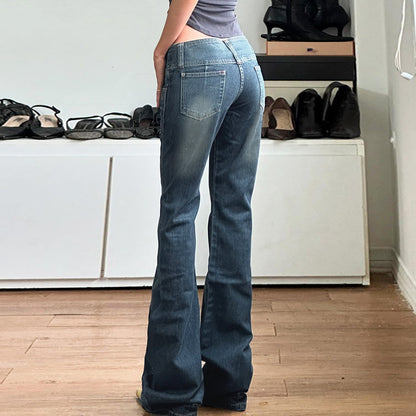 Duo-button Flared Jeans