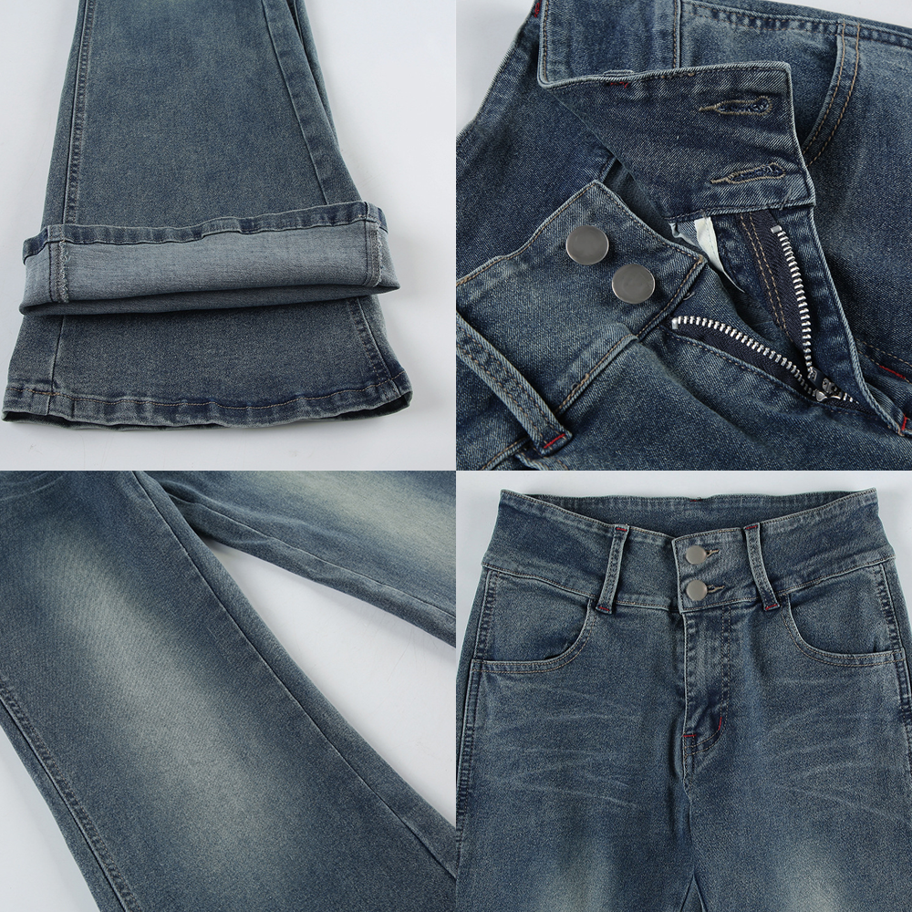 Duo-button Flared Jeans