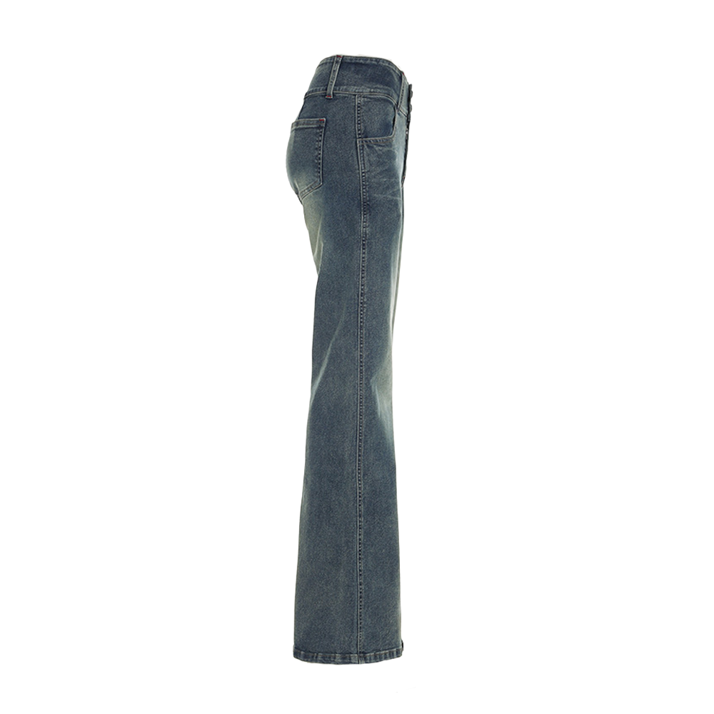 Duo-button Flared Jeans