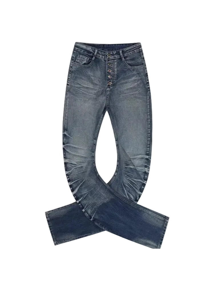 "Ripple" Stacked Bootcut Denim