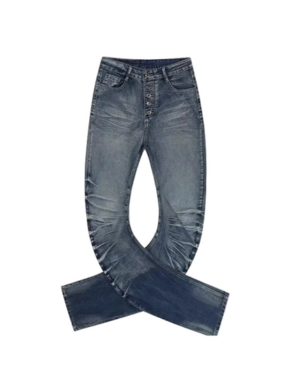 "Ripple" Stacked Bootcut Denim