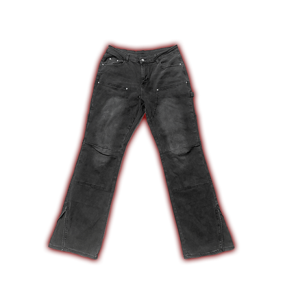 "Carpenter" Hem-zipped Flared Denim