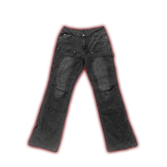 "Carpenter" Hem-zipped Flared Denim