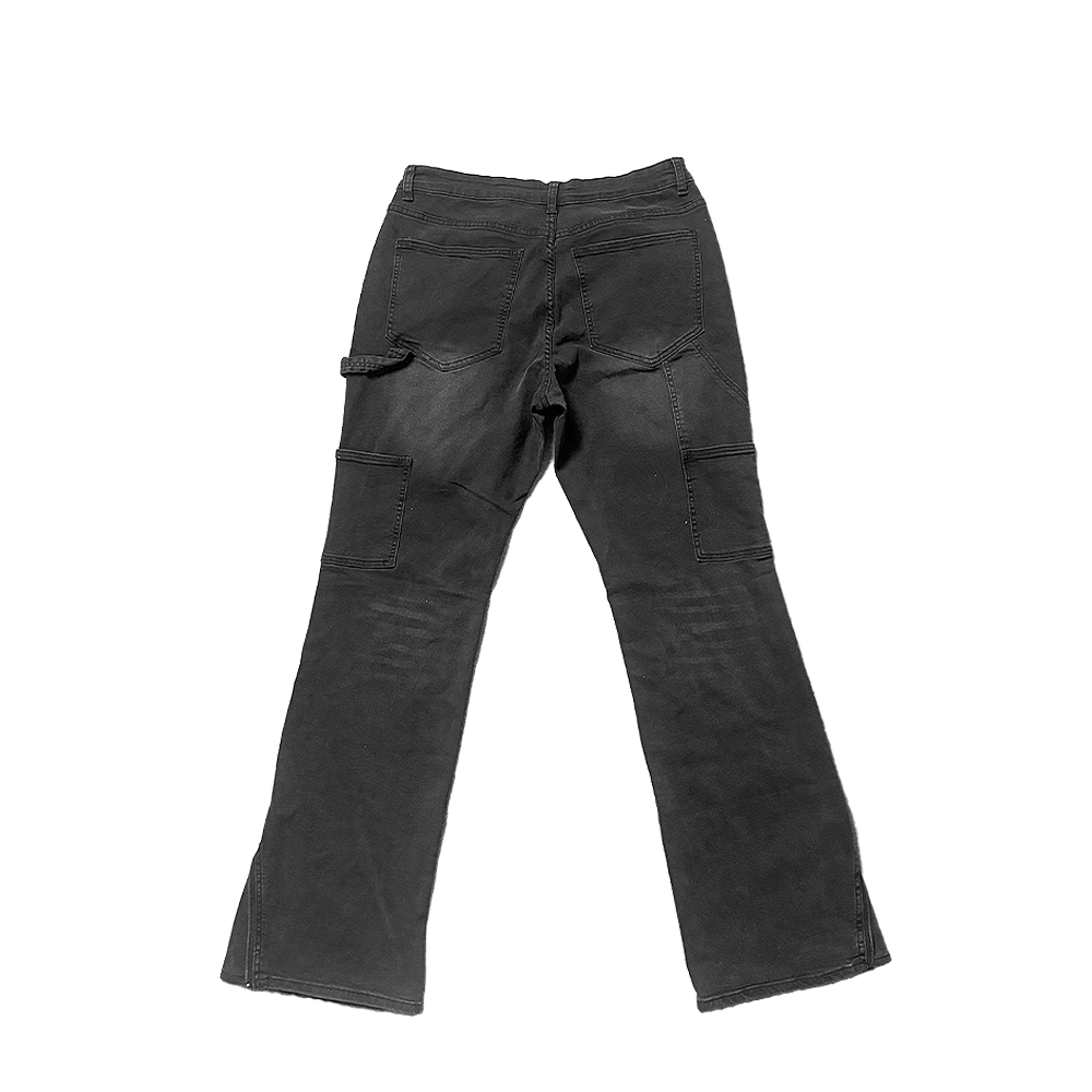 "Carpenter" Hem-zipped Flared Denim