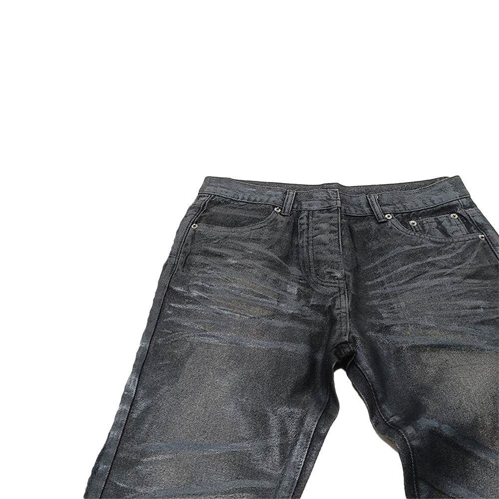 "Clawmark" Wax-coated Slim Denim