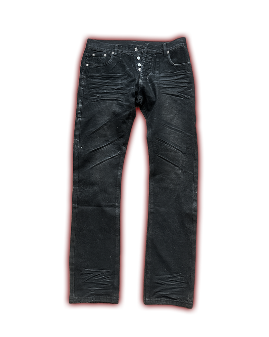 "Clawmark" Wax-coated Slim Denim