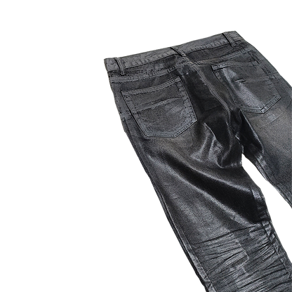 "Clawmark" Wax-coated Slim Denim