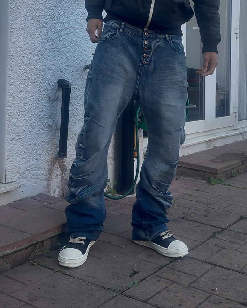 "Ripple" Stacked Bootcut Denim