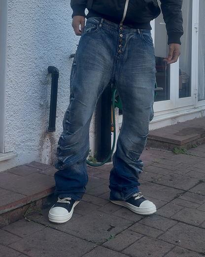 "Ripple" Stacked Bootcut Denim