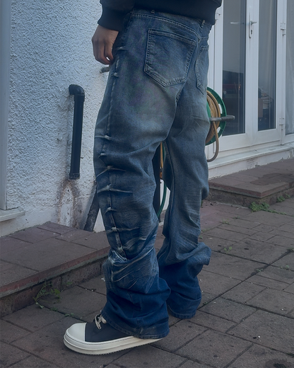 "Ripple" Stacked Bootcut Denim