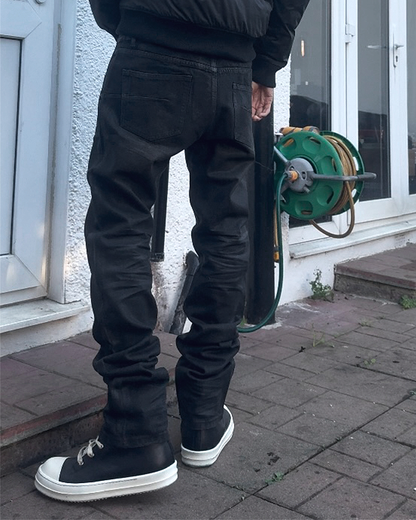 "Clawmark" Wax-coated Slim Denim