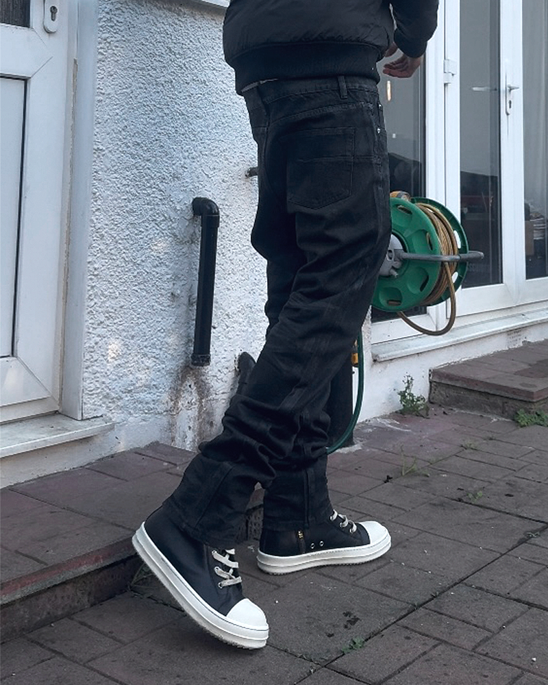 "Clawmark" Wax-coated Slim Denim